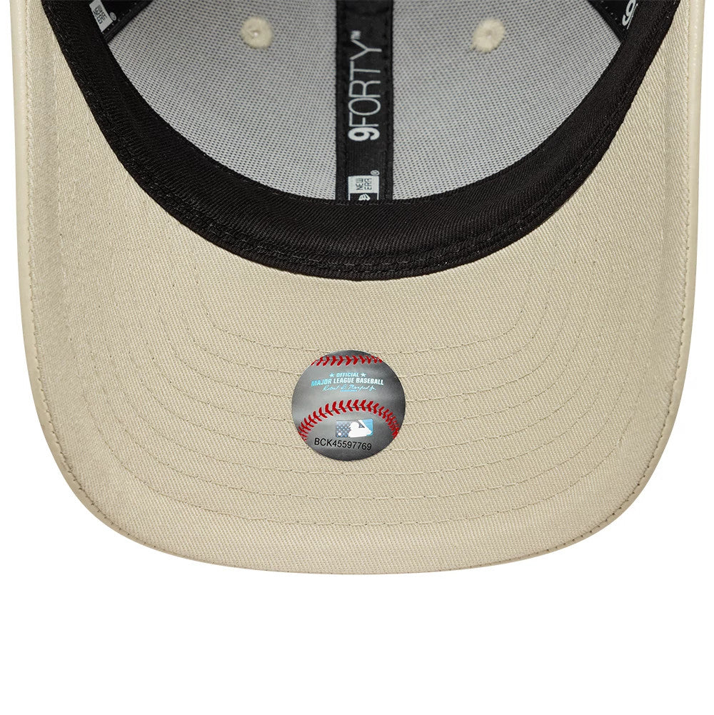 Womens MLB Diamante PU LA Dodgers Cream 9FORTY M-Crown Cap | NEC EU
