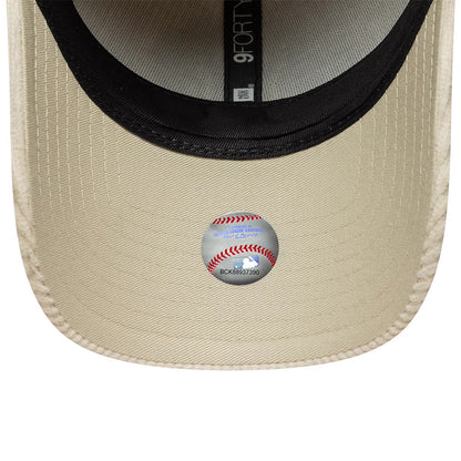 Pictured is this Womens MLB Cord New York Yankees 9FORTY cap in cream. 5