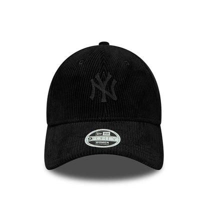 Pictured is this Womens MLB Cord New York Yankees 9FORTY cap in black. 2