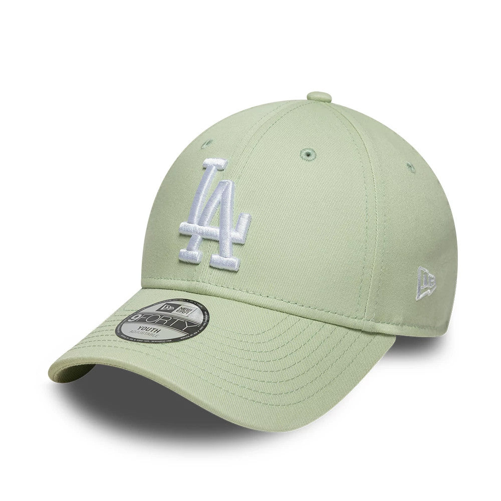 Pictured is this Youth MLB League Essential LA Dodgers 9FORTY cap in pastel green. 1