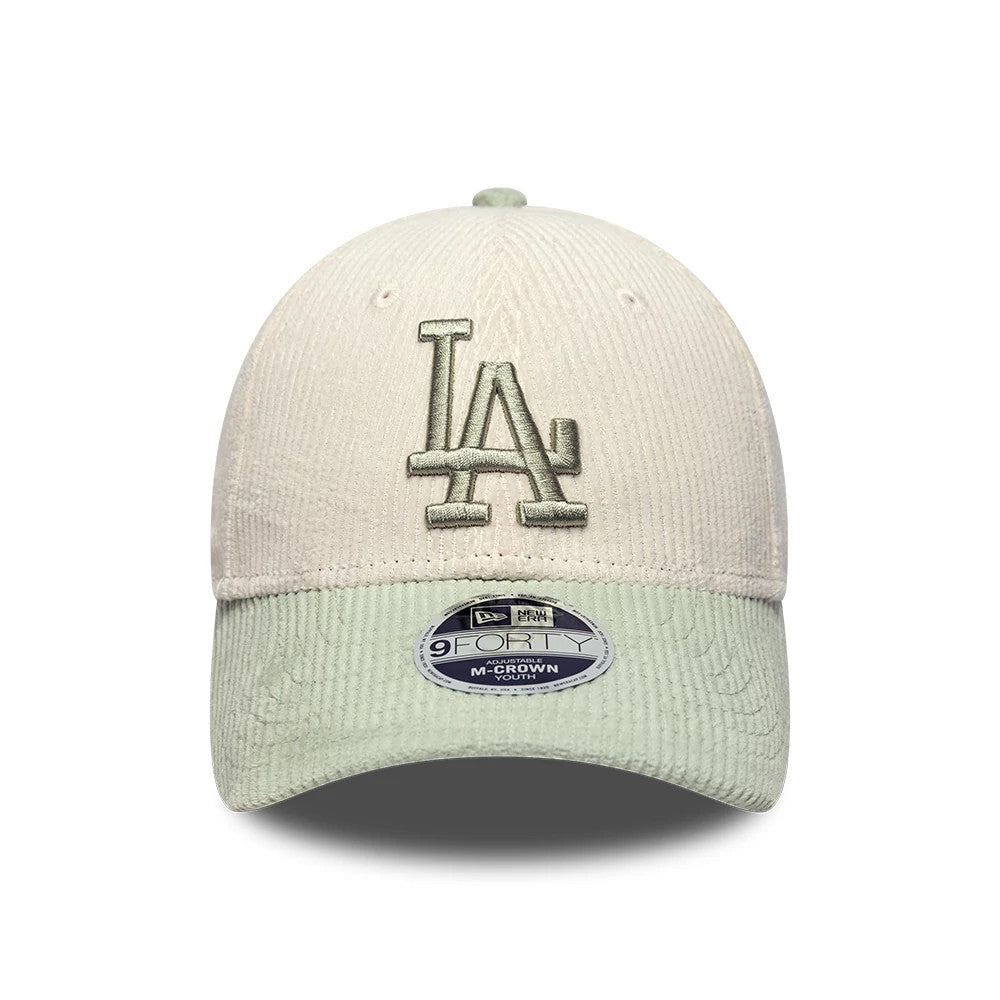 Pictured is this Youth MLB Cord LA Dodgers 9FORTY M-Crown cap in cream. 2