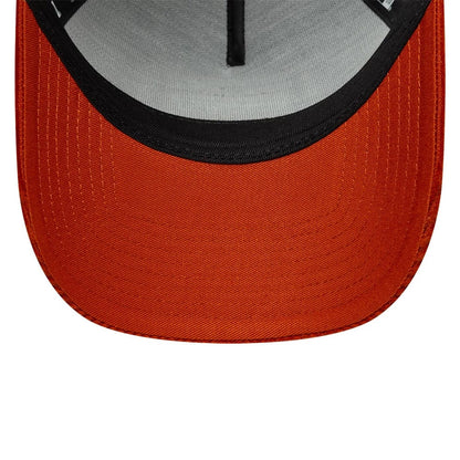 Pictured is this New Era Patch Cord 9FORTY A-Frame Trucker cap in navy. 5