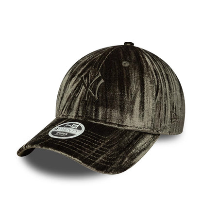 Pictured is this Womens MLB Velour New York Yankees 9TWENTY cap in green. 1