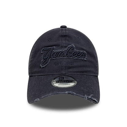 Pictured is this MLB Distressed Denim New York Yankees 9TWENTY cap in navy. 2