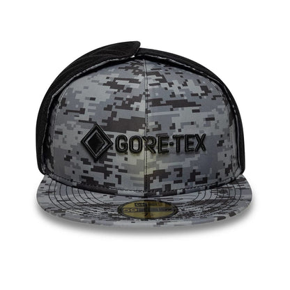 Pictured is this New Era X Gore-Tex Dogear 59FIFTY Fitted cap in grey camo. 3