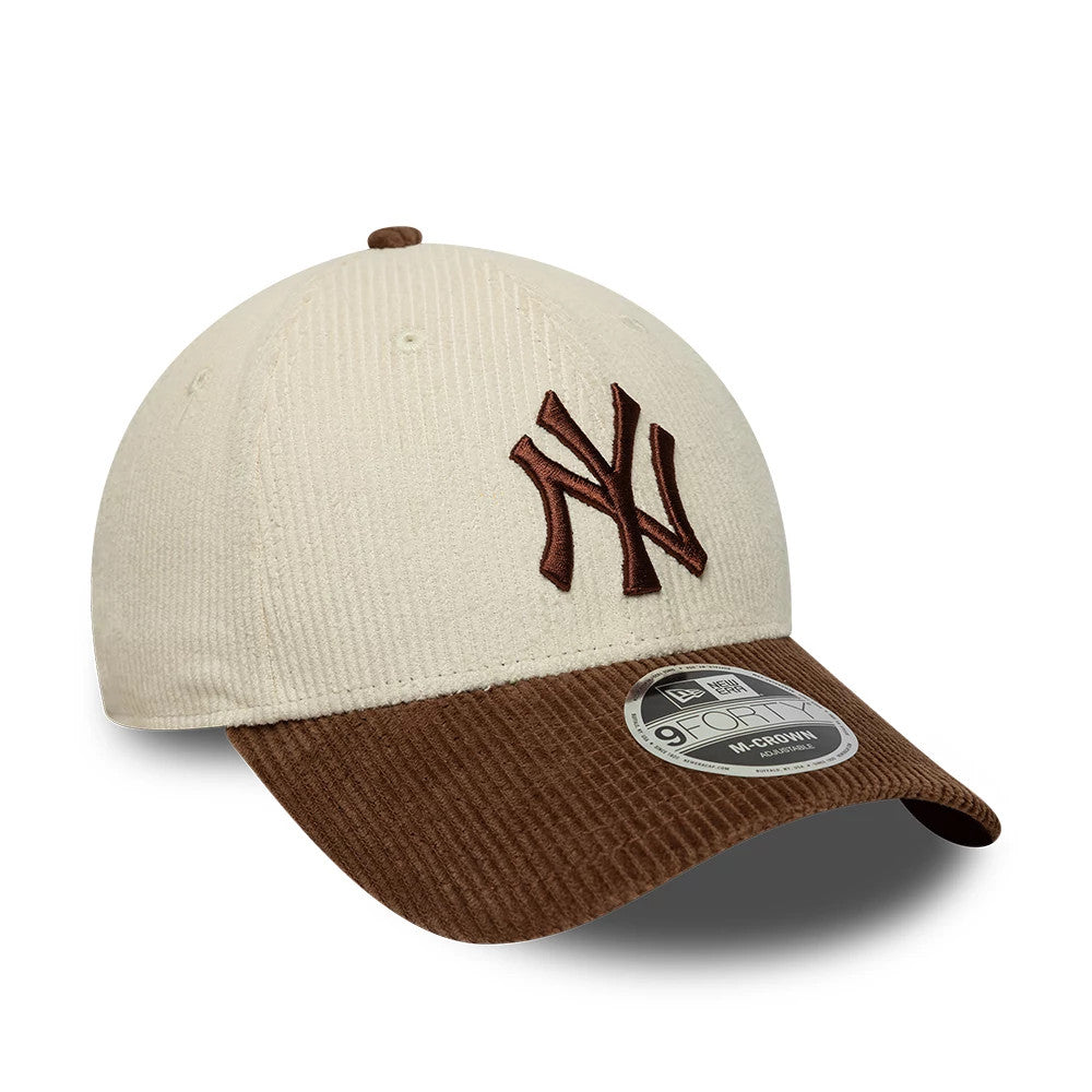 Pictured is this MLB Cord New York Yankees 9FORTY M-Crown cap in cream & brown. 3