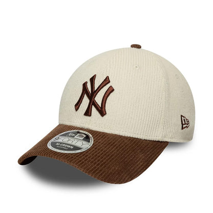 Pictured is this MLB Cord New York Yankees 9FORTY M-Crown cap in cream. 1