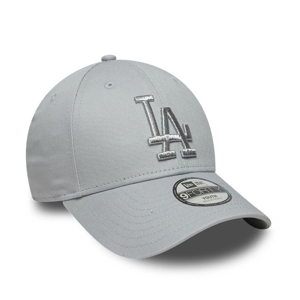 Pictured is this Youth MLB Metallic LA Dodgers 9FORTY cap in grey. 3