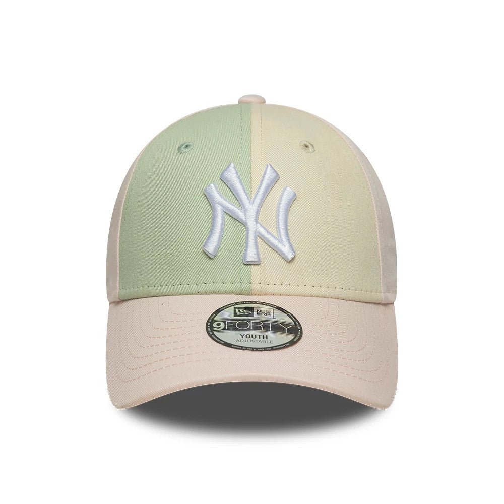 Pictured is this Youth MLB Colourblock New York Yankees 9FORTY cap in pastel pink. 2
