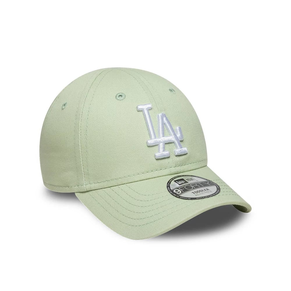 Pictured is this Toddler MLB League Essential LA Dodgers 9FORTY cap in pastel green. 3