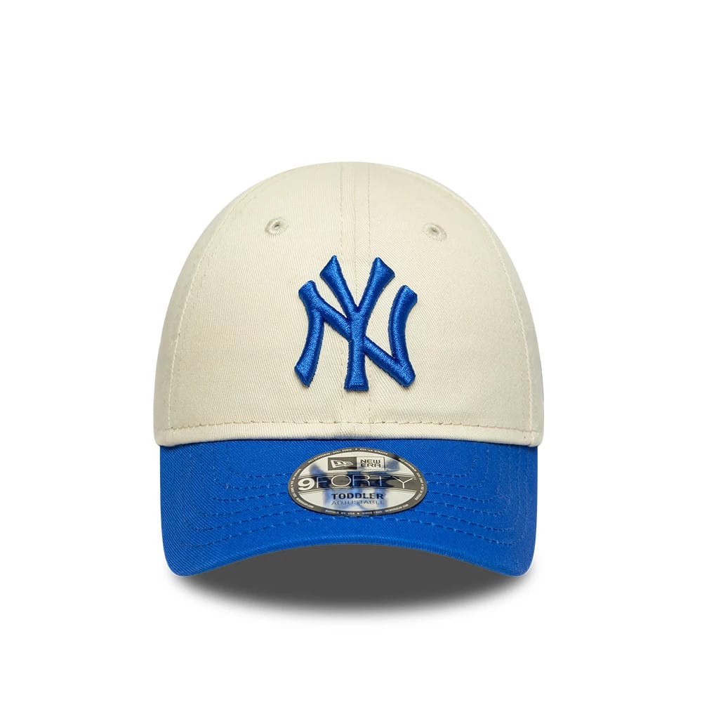 Pictured is this Toddler MLB League Essential New York Yankees 9FORTY cap in cream. 2