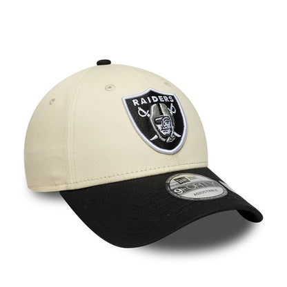 Pictured is this NFL Colourblock Las Vegas Raiders 9FORTY cap in cream. 3