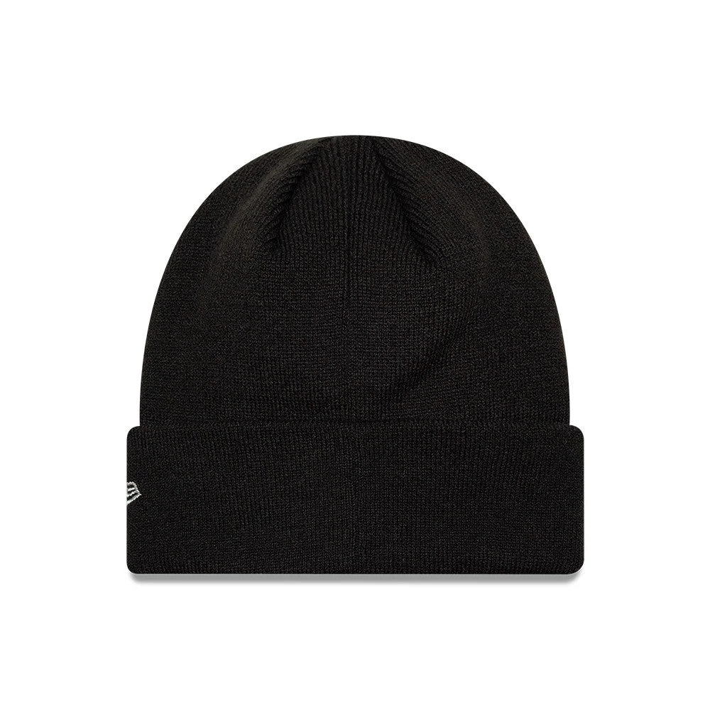 Pictured is this MLB Metallic Outline LA Dodgers Cuff Knit Beanie hat in black. 2