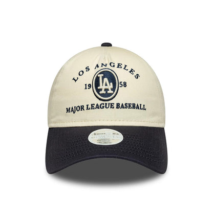 Pictured is this Womens MLB LA Dodgers 9TWENTY A-Frame cap in cream. 2