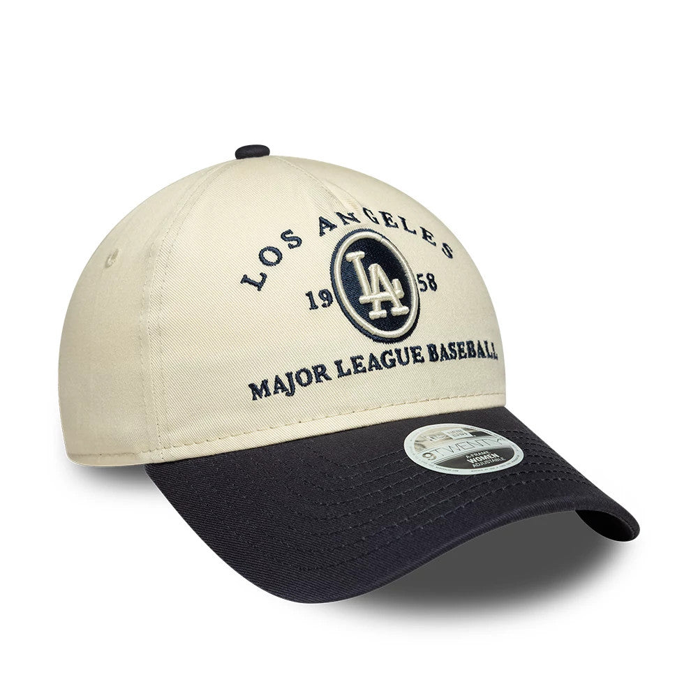 Pictured is this Womens MLB LA Dodgers 9TWENTY A-Frame cap in cream. 3