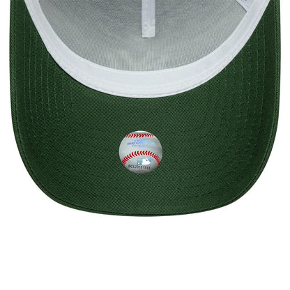 Pictured is this MLB League Essential New York Yankees 9FORTY A-Frame Trucker cap in dark green. 5