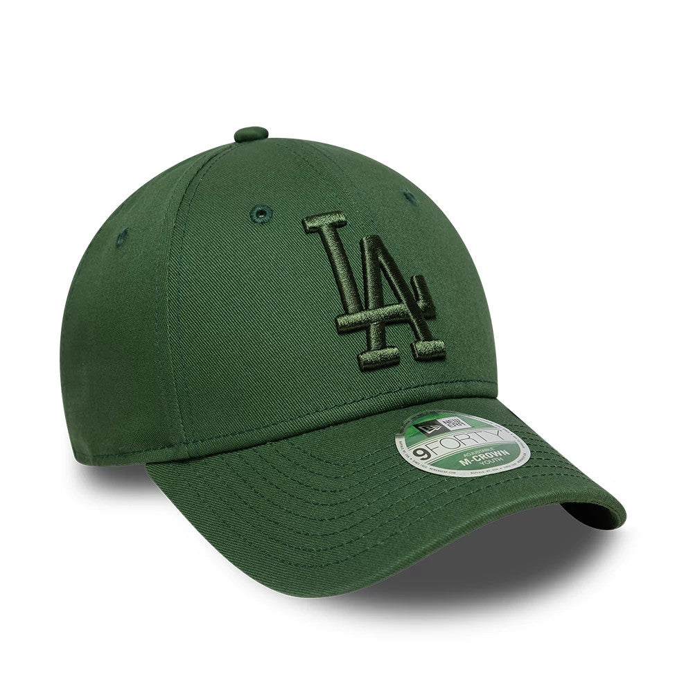 Pictured is this Youth MLB LA Dodgers 9FORTY M-Crown cap in dark green. 3