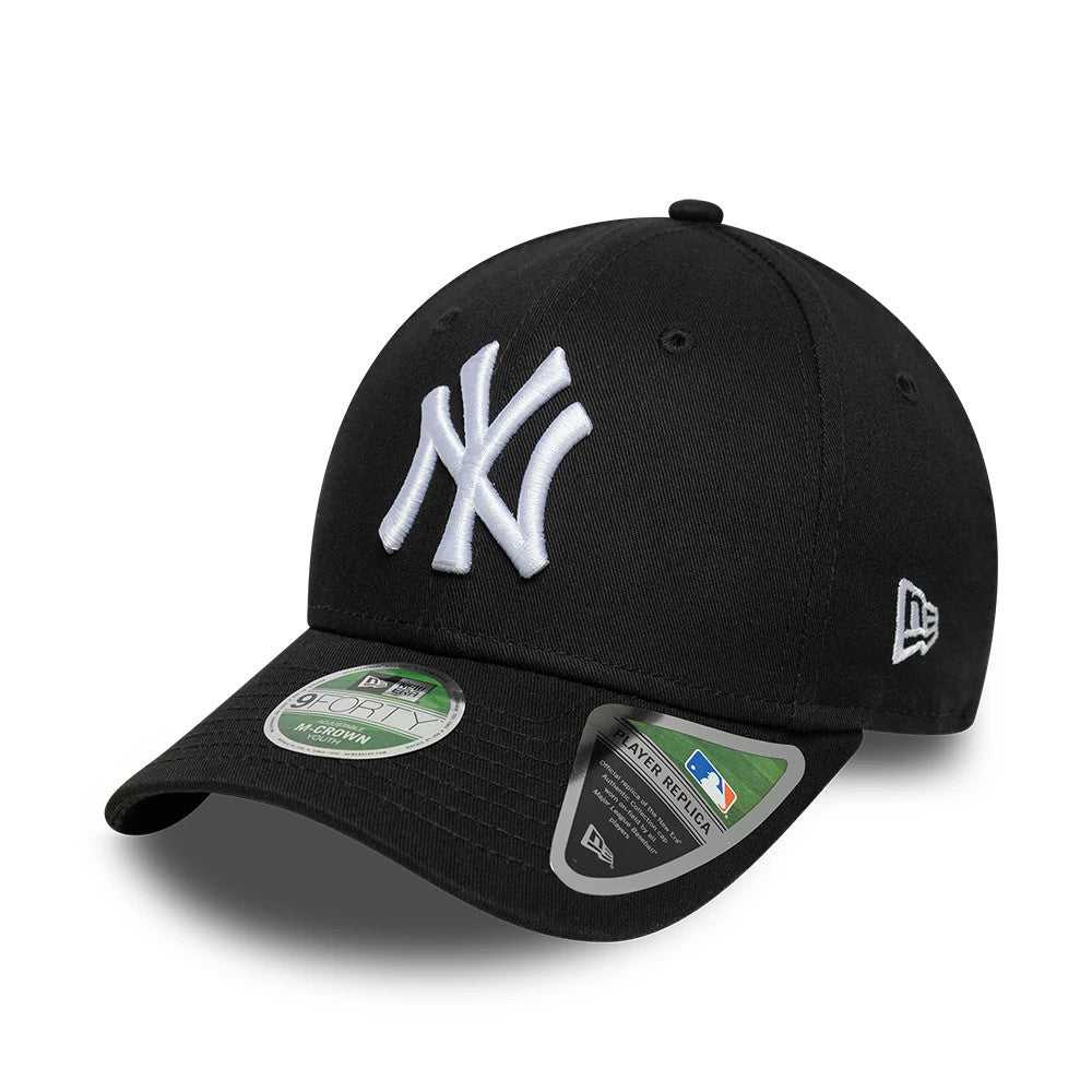 Pictured is this Youth MLB New York Yankees 9FORTY M-Crown cap in black. 1