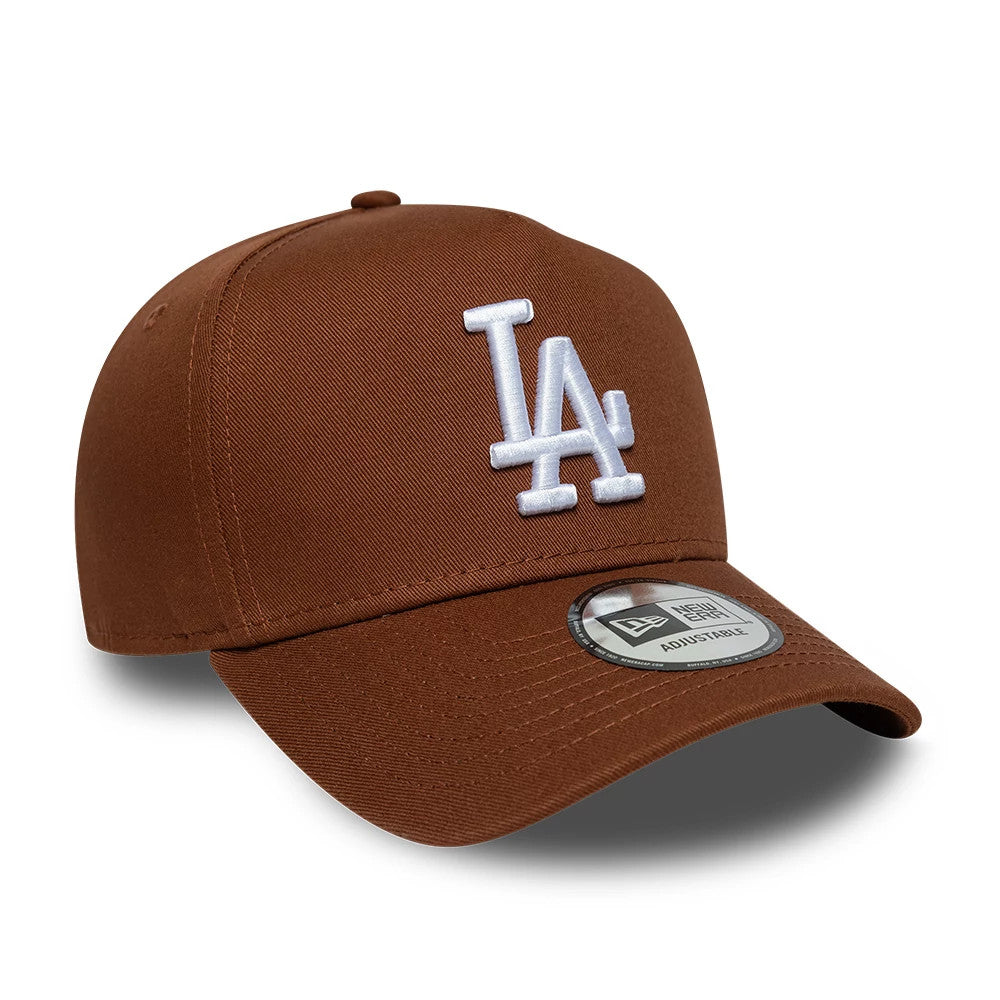Pictured is this MLB League Essential LA Dodgers 9FORTY E-Frame cap in brown. 3