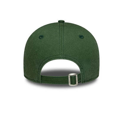 Pictured is this Womens New Era Café Slogan 9TWENTY cap in dark green. 4