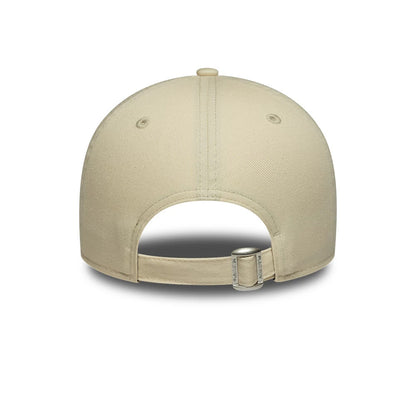 Pictured is this Womens New Era Café Slogan 9TWENTY cap in cream. 4