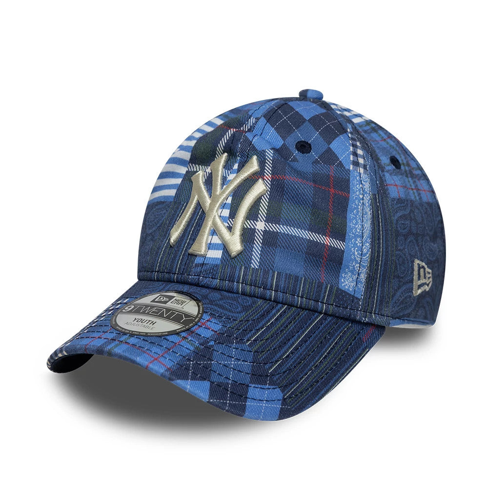 Pictured is this Youth MLB Patchwork New York Yankees 9TWENTY cap in navy. 1