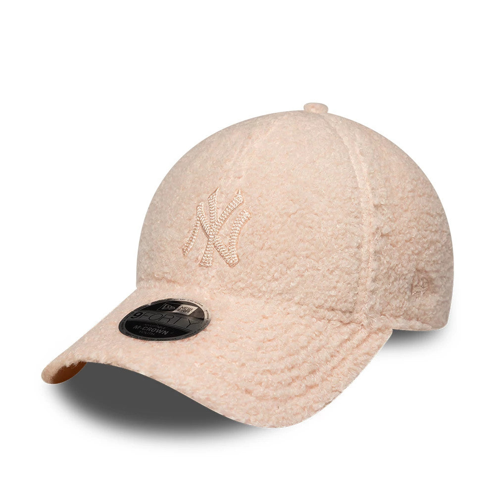 Pictured is this Youth MLB Winter Borg New York Yankees 9FORTY M-Crown cap in pastel pink. 1