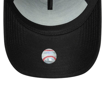 Pictured is this MLB Metallic Outline New York Yankees 9FORTY A-Frame cap in black. 5