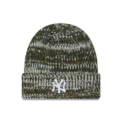 Pictured is this MLB Chunky Knit New York Yankees Cuff Knit Beanie hat in dark green. 1