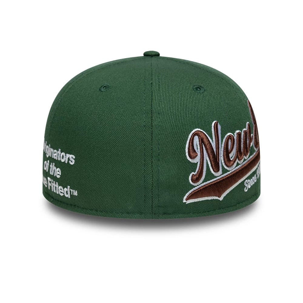 New Era Heritage Script Dark Green 59FIFTY Fitted Cap | NEC EU