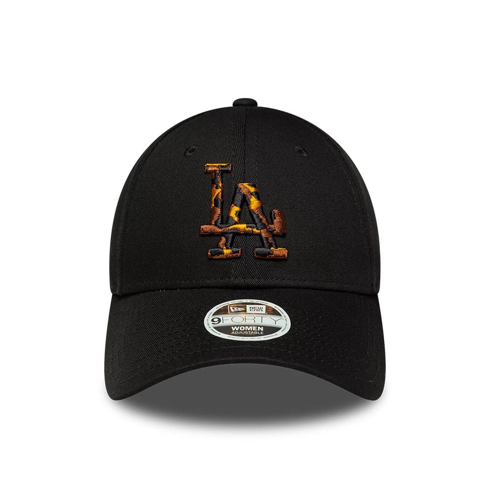 Pictured is this Womens MLB Tortoise Infill LA Dodgers 9FORTY cap in black. 2