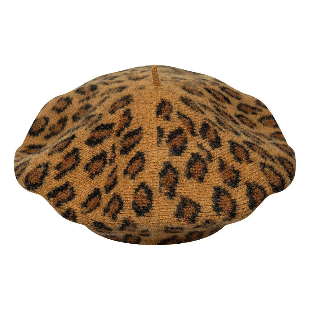 Pictured is this MLB Leopard New York Yankees Beret in beige. 4