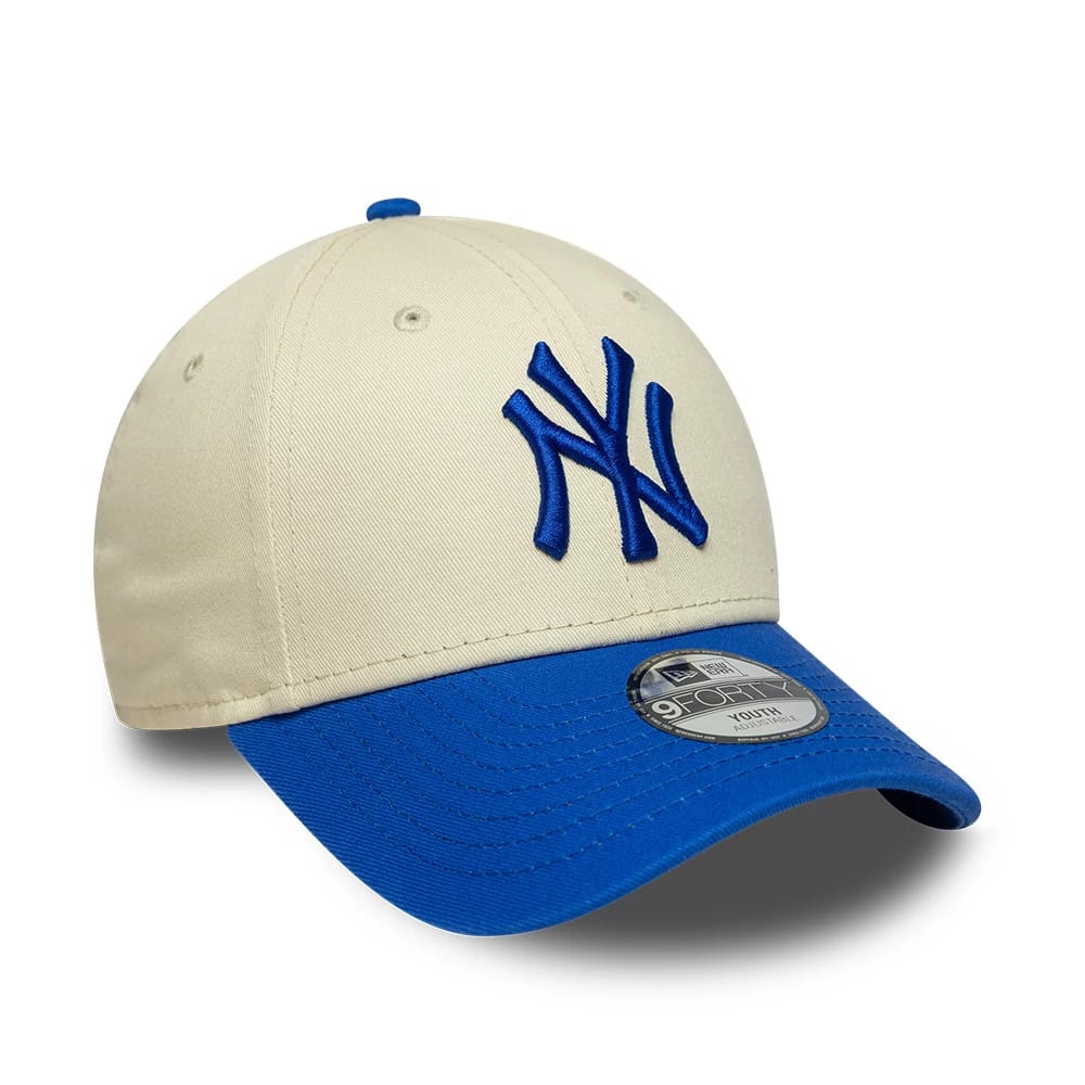 Pictured is this Youth MLB League Essential New York Yankees 9FORTY cap in cream. 3