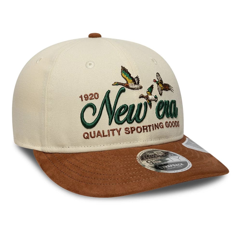 Pictured is this New Era Suede Retro Crown 9FIFTY cap in cream. 3
