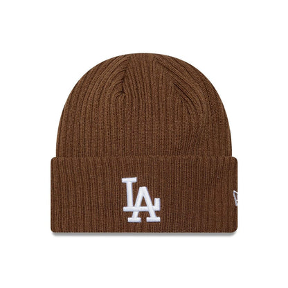 Pictured is this MLB Wide LA Dodgers Cuff Knit Beanie hat in brown. 1