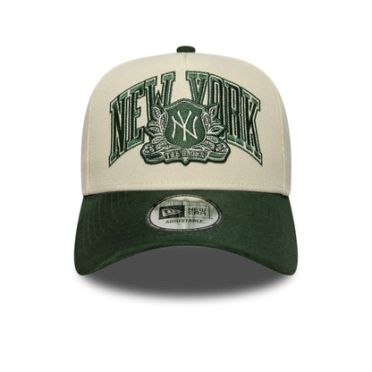 Pictured is this MLB Suede New York Yankees 9FORTY E-Frame cap in cream. 2