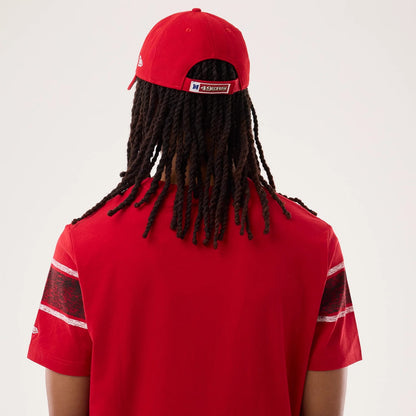 The model is wearing this NFL Sideline 2026 San Francisco 49ers T-Shirt in red. 7