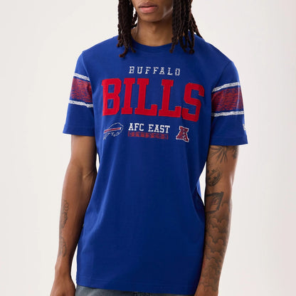 The model is wearing this NFL Sideline 2026 Buffalo Bills T-Shirt in blue. 3