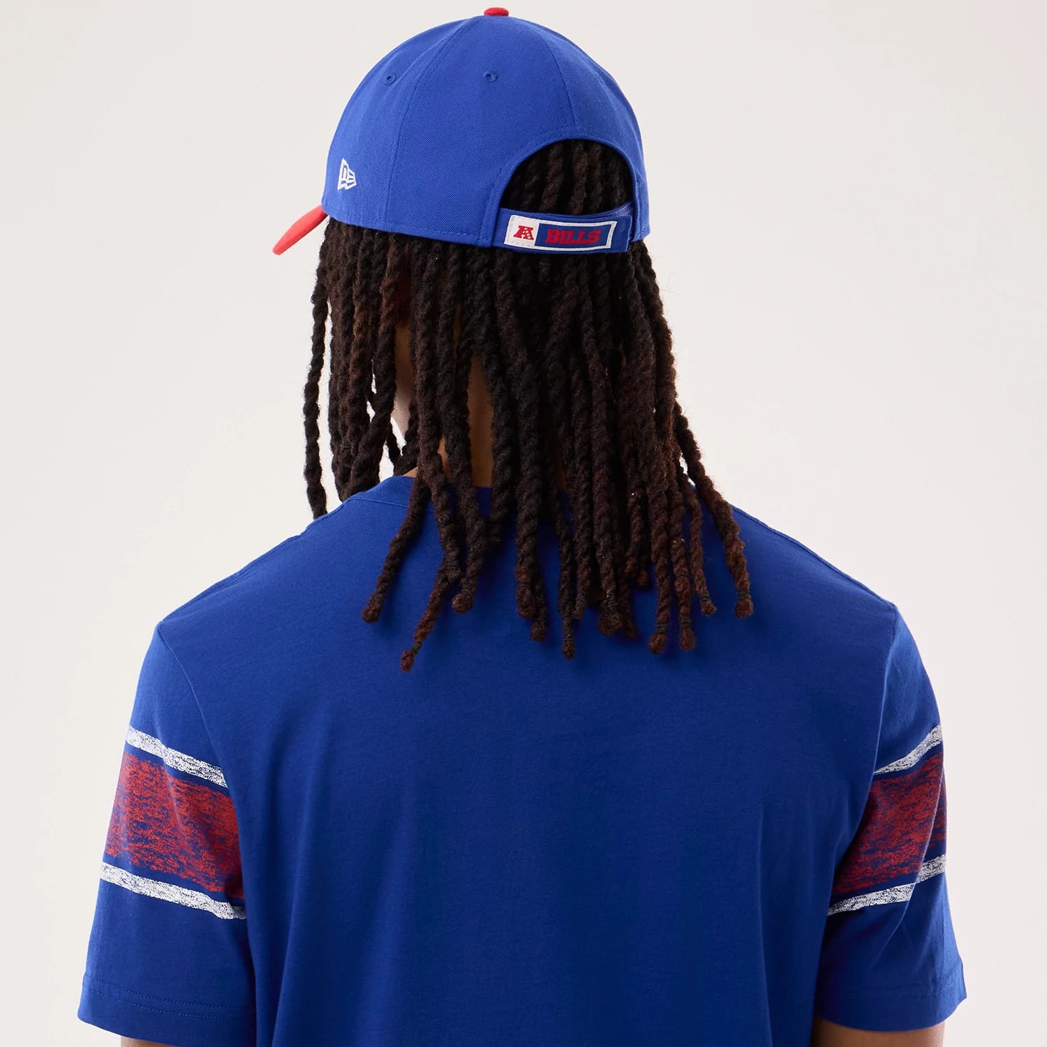 The model is wearing this NFL Sideline 2026 Buffalo Bills T-Shirt in blue. 7