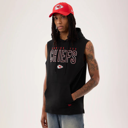 The model is wearing this NFL Sideline 2026 Kansas City Chiefs Tank Top in black. 1