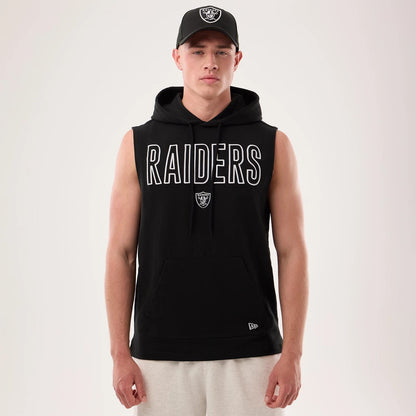 The model is wearing this NFL Sideline 2026 Las Vegas Raiders Tank Top in black. 1