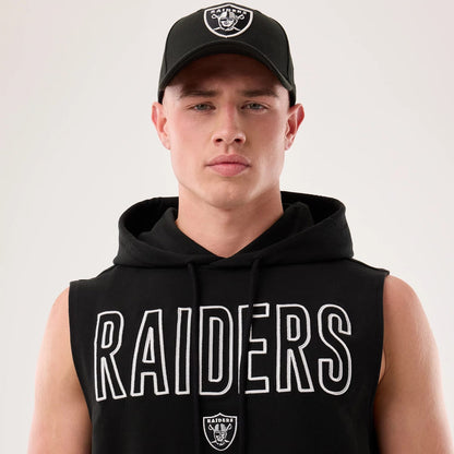 The model is wearing this NFL Sideline 2026 Las Vegas Raiders Tank Top in black. 6