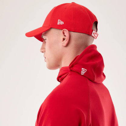 The model is wearing this NFL Sideline 2026 Kansas City Chiefs Balaclava Hoodie in red. 7