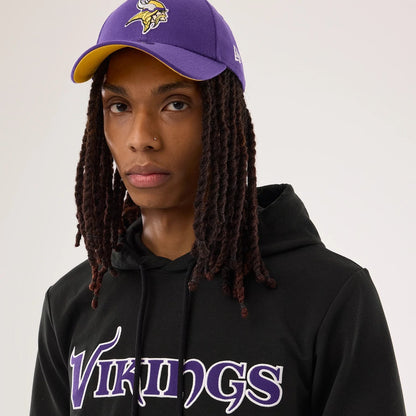 The model is wearing this NFL Sideline 2026 Minnesota Vikings Double Sleeve Hoodie in black. 5