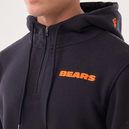The model is wearing this NFL Sideline 2026 Chicago Bears Pullover Hoodie in navy. 3