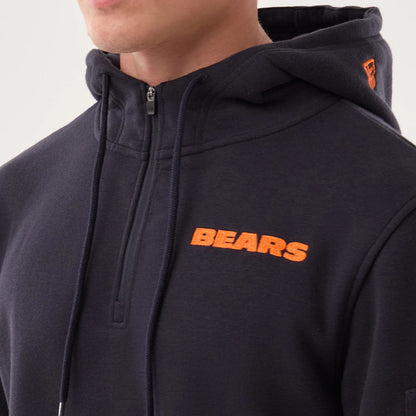 The model is wearing this NFL Sideline 2026 Chicago Bears Pullover Hoodie in navy. 3