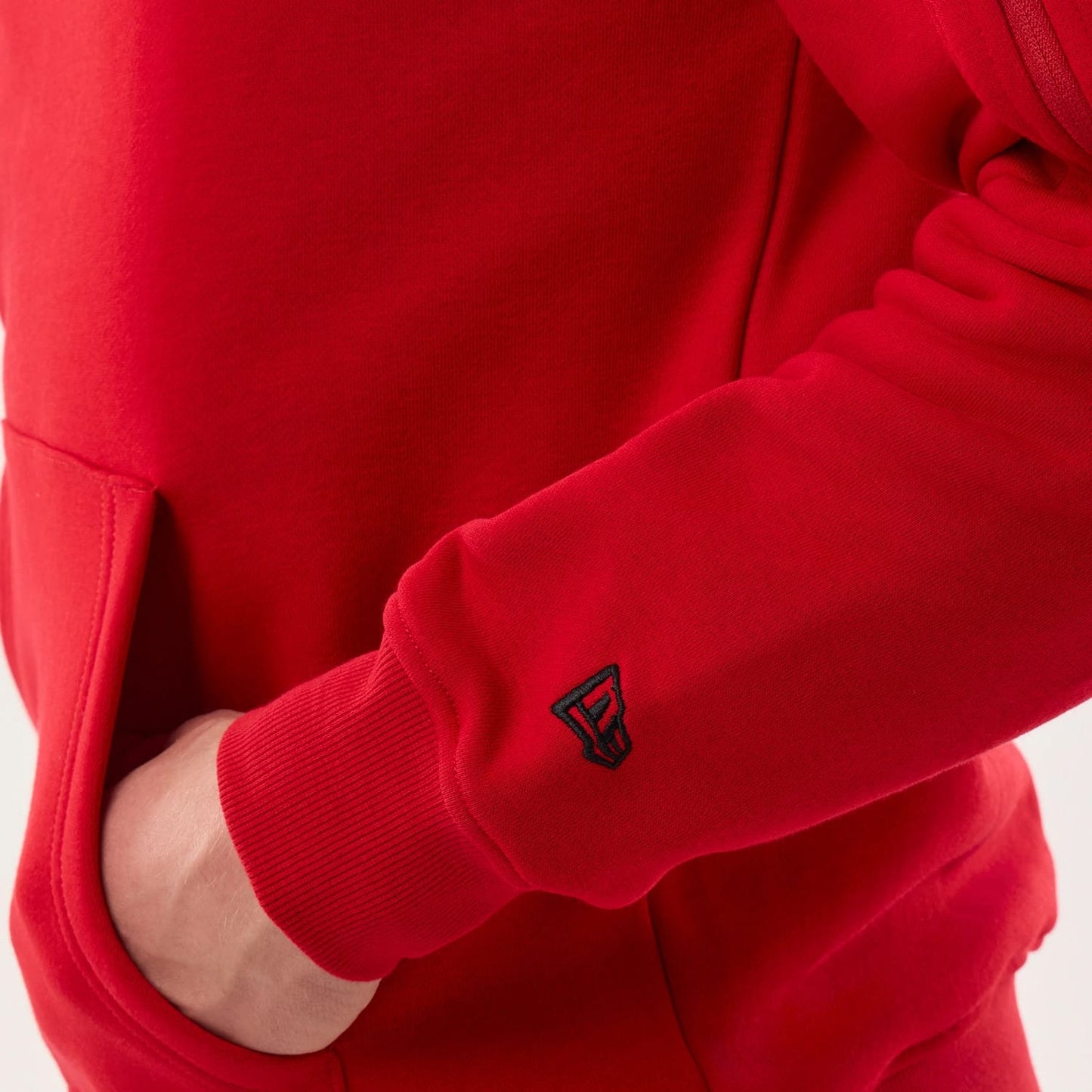The model is wearing this NFL Sideline 2026 Kansas City Chiefs Pullover Hoodie in red. 7