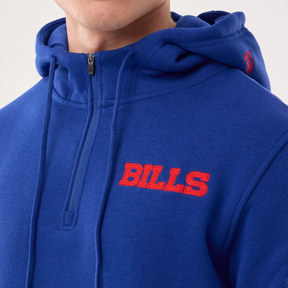 The model is wearing this NFL Sideline 2026 Buffalo Bills Pullover Hoodie in blue. 4