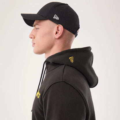 The model is wearing this NFL Sideline 2026 Pittsburgh Steelers Pullover Hoodie in black. 6