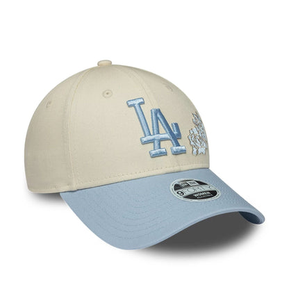 Pictured is this Womens MLB Floral LA Dodgers 9FORTY cap in Cream. 3